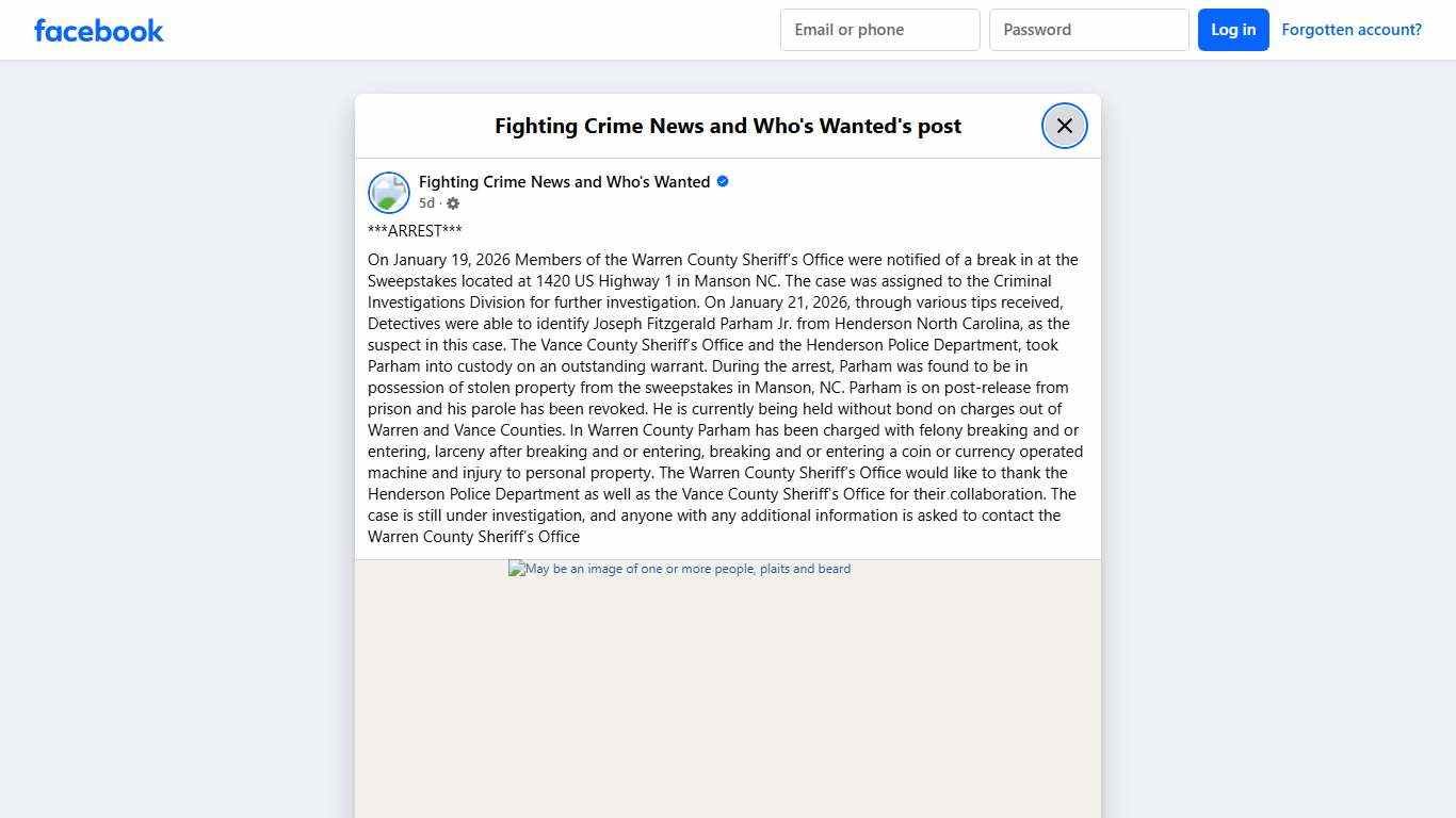 ***ARREST*** On... - Fighting Crime News and Who's Wanted Facebook